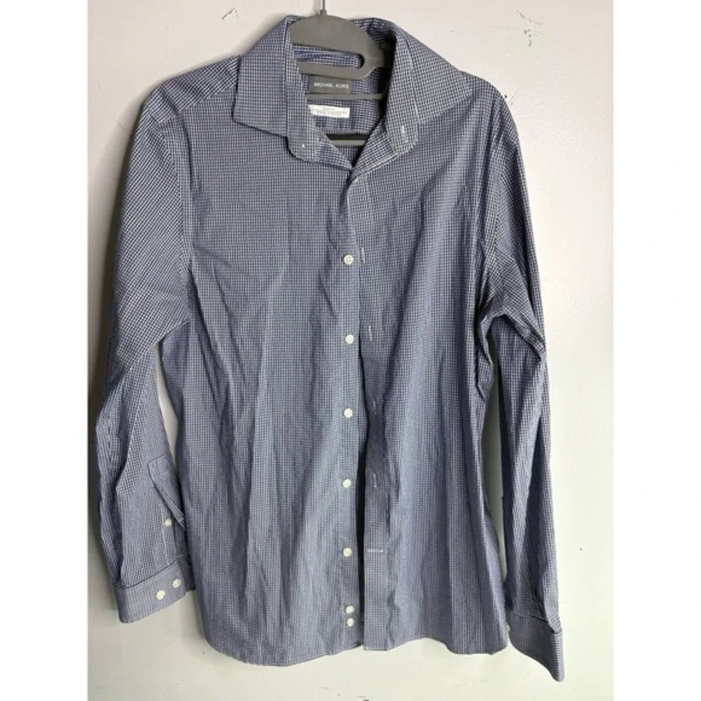 Michael Kors slim fit, button-down plaid shirt,‎ size medium